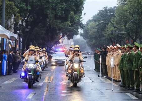 Ủy ban An toàn giao thông Quốc gia và Ủy ban nhân dân thành phố Hà Nội tổ chức Lễ phát động ra quân Năm An toàn giao thông 2023. Ảnh tư liệu (minh họa): Tuấn Anh/TTXVN