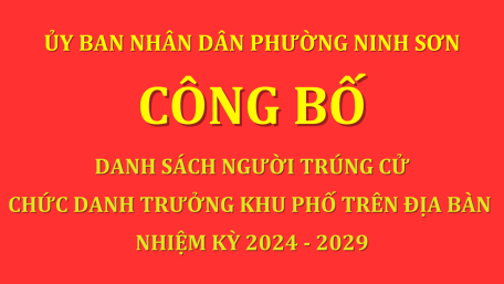 Danh sách những người trúng cử chức danh trưởng khu phố trên địa bàn phường, nhiệm kỳ 2024 - 2029