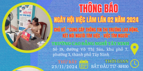 Thông báo: Tổ chức Ngày hội việc làm lần 02 năm 2024