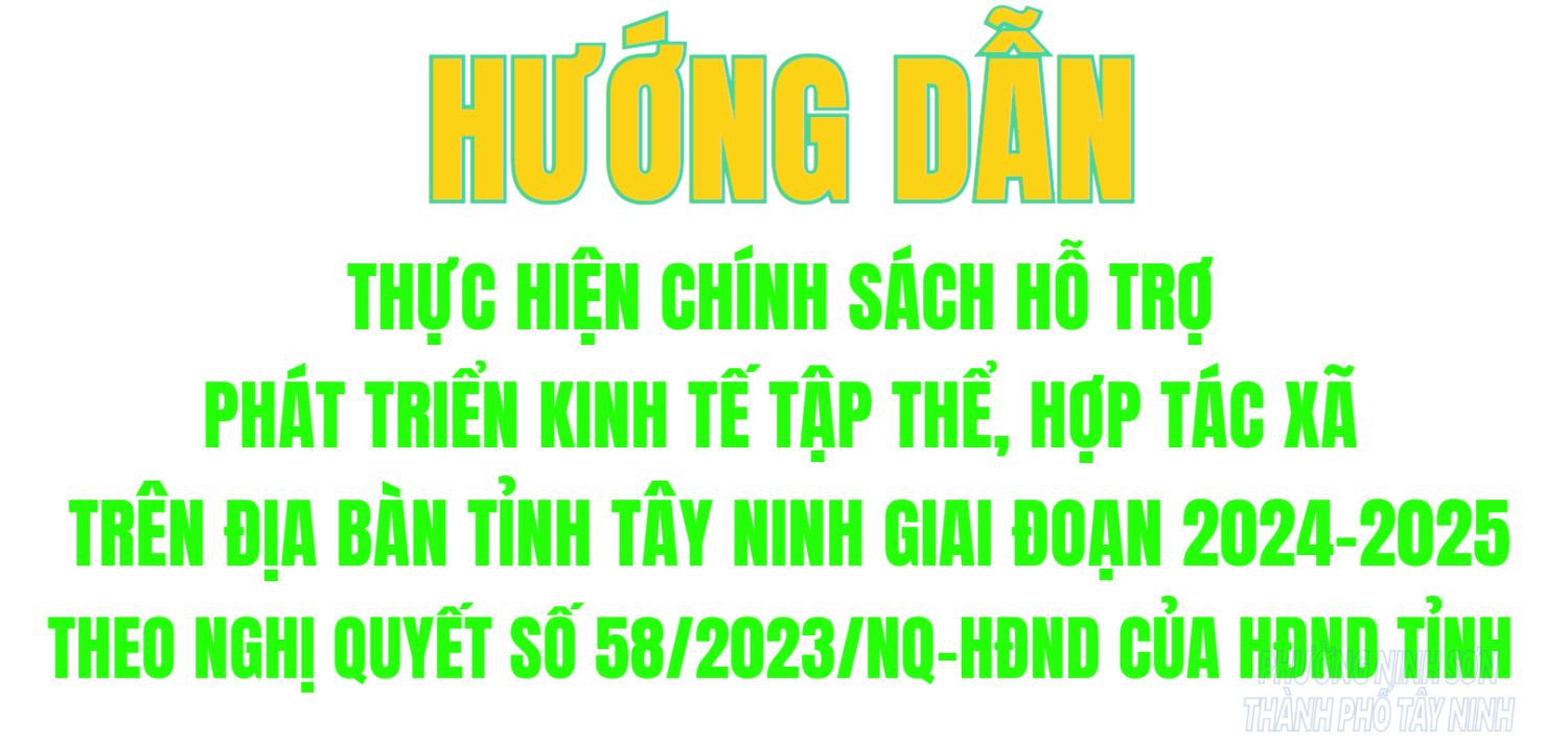 Hướng dẫn thực hiện chính sách hỗ trợ phát triển kinh tế tập thể, hợp tác xã